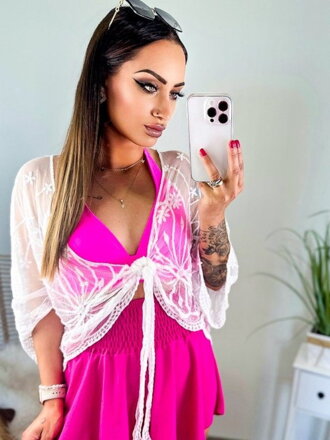 Damska narzutka crop top na strój kąpielowy