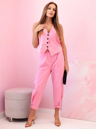 Elegantes Set 7135 rosa Hose + Weste