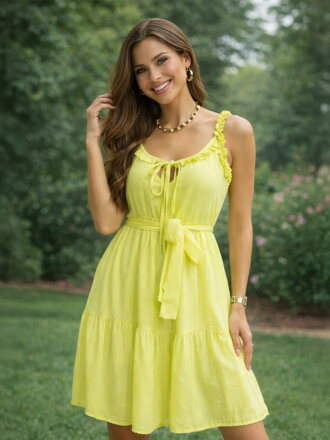 Schlichtes gelbes Damenkleid