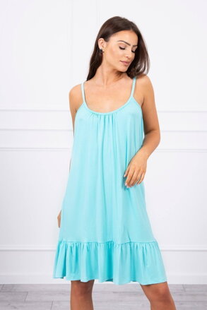 Damen Sommerkleid mit Spaghettiträgern 9080 blau