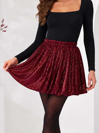 Schöner Damen-Glitzerrock in Bordeaux