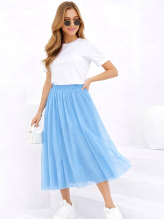 Stilvoller Tüll-Midirock blau