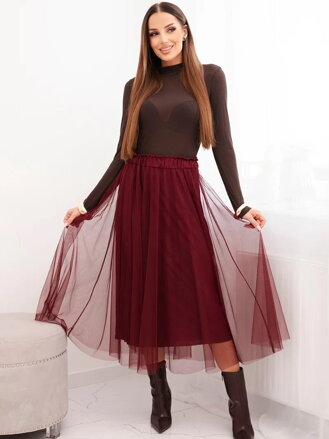 Dámska bordo tylová sukňa ART7777