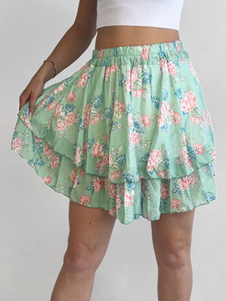 Damen Rock mit Blumen menthol