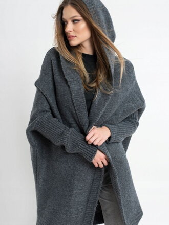 Damen Cardigan mit Kapuze NEIRO grau