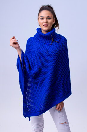 Damen Strickponcho TRENTO königsblau