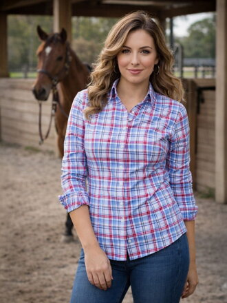 Kariertes Damen Hemd Slim Fit VS-DK1874