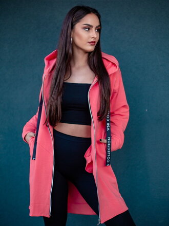 Damen-Sweatjacke VSB SOPHIA lachsrosa mit Reißverschluss