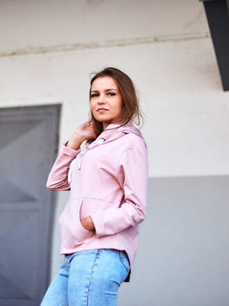 Damen Sweatshirt mit Kapuze VSB-SANDRA puder-rosa