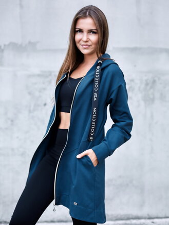 Damen-Sweatjacke VSB SOPHIA blau mit Reißverschluss