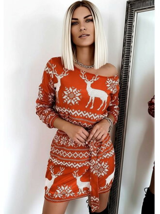 Damen Weihnachtskleid VSB rot mit Gürtel