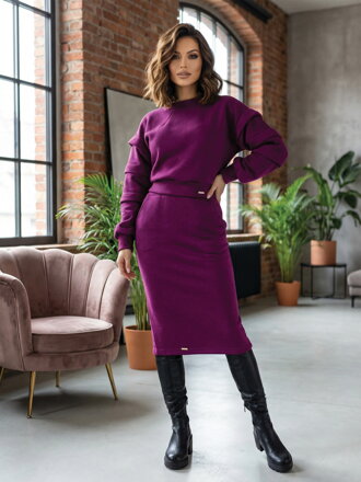 Pflaumenfarbene Jogginghose für Damen VSB-Set ELIZABETH