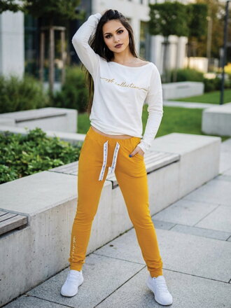 Trainingsanzug-Set für Damen VSB11 senf + weiß