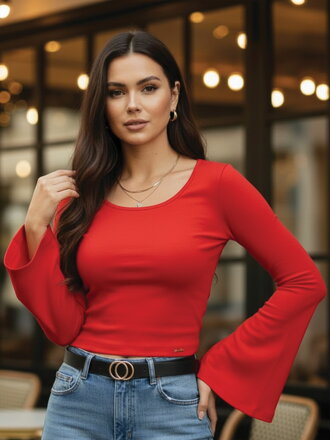 Damen rotes elegantes T-Shirt VSB DORA