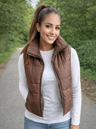 Damen-Crop-Top-Weste chocco