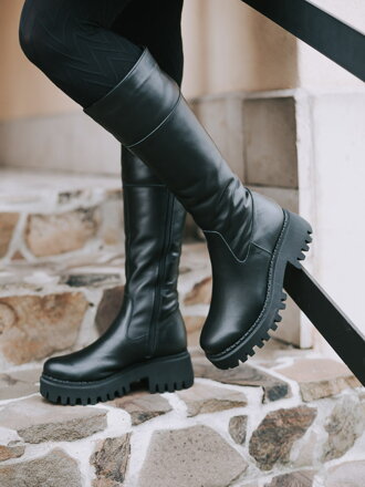 Isolierte Stiefel aus echtem Leder GRASSO schwarz