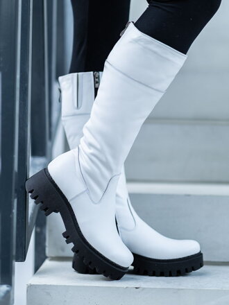 Stiefel aus Erstleder GRASSO schwarz+weiß