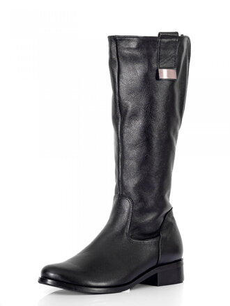 VERSABE Stiefel aus echtem Leder EMA schwarz mit Lamelle