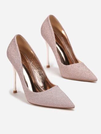 Damen Glitzer Pumps LE0103-449 rosa-gold