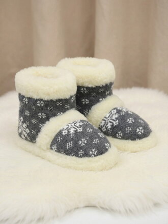 Warme Pantoffeln Modell 48 aus Schafwolle grau