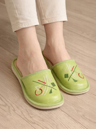 Moderne Damen Hausschuhe Modell 34 grün