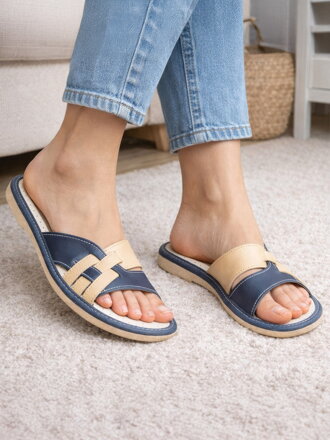 Offene Damen Hausschuhe Modell 8 blau