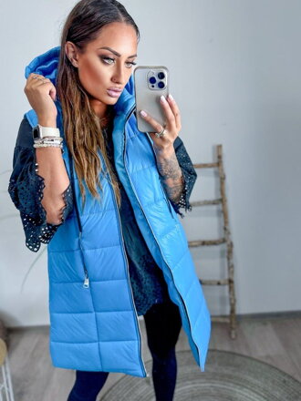 Warme Damenweste in Blau