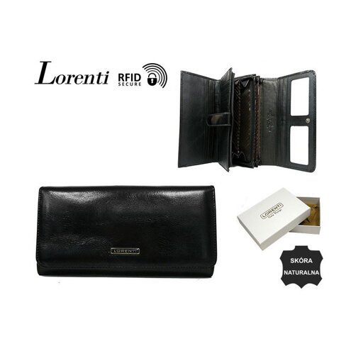 Damen Leder-Geldbörse Lorenti 1077-NIC-RFID schwarz