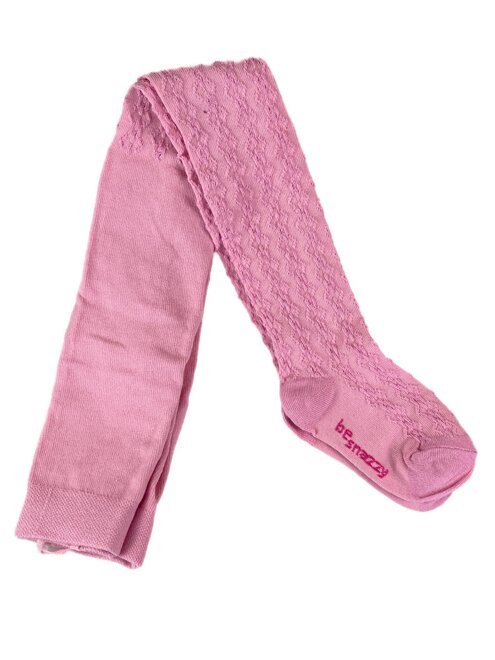 Dievčenské pančuchy v ružovej farbe so vzorom