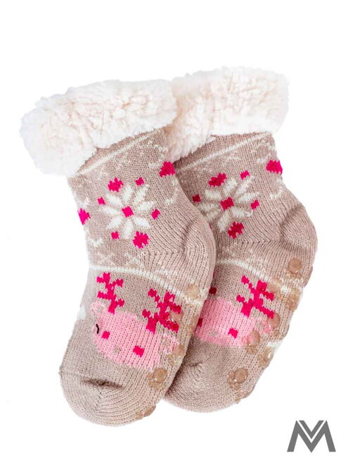 Thermosocken &quot;Rentier&quot; für Babys beige