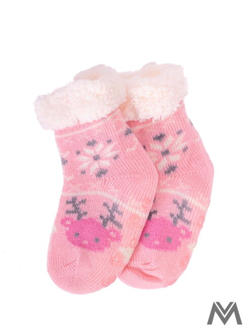 Thermosocken &quot;Rentier&quot; für Babys rosa