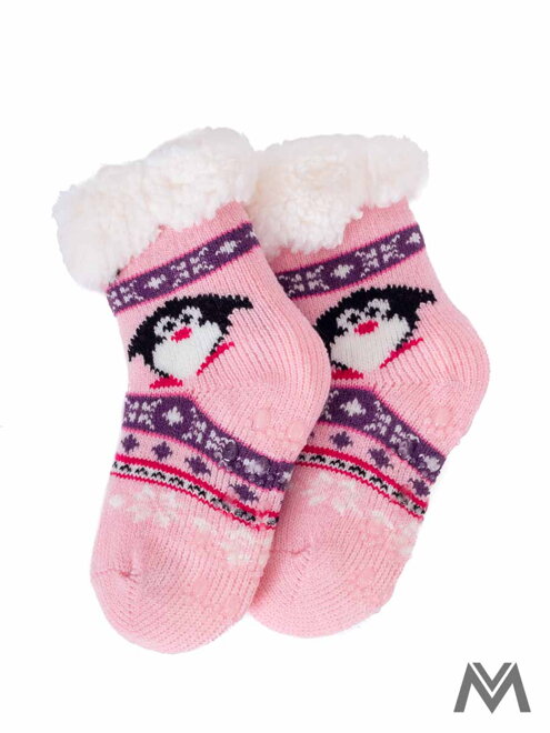 Thermosocken &quot;Pinguin&quot; für Babys rosa