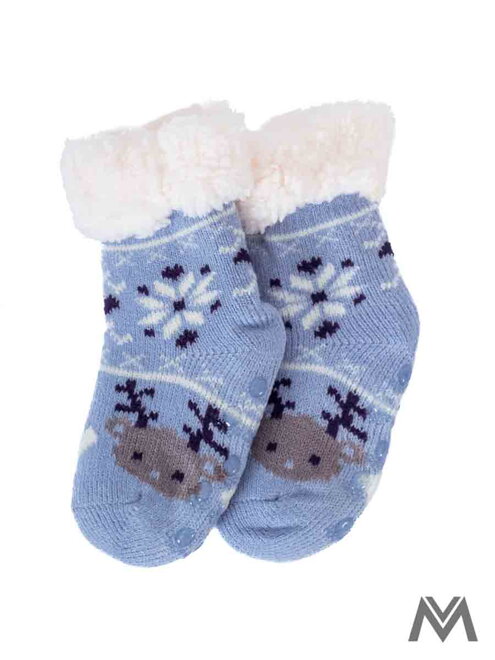 Thermosocken &quot;Rentier&quot; für Babys blau