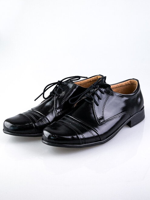 Jungen Partei Lederschuhe schwarz 63