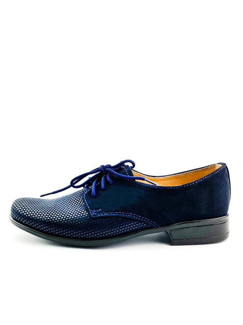 Jungen-Kinder-Social-Lederschuhe 99A blaues Nubuk-Muster
