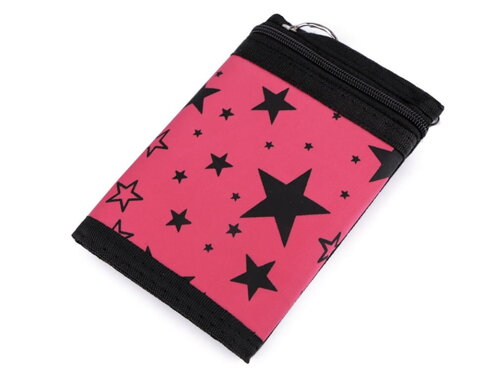 Dievčenská látková peňaženka s retiazkou 810853 s hviezdami