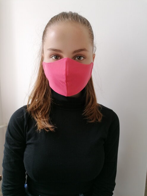 Baumwollmaske für Kinder JUNIOR 7-13 Jahre rosa
