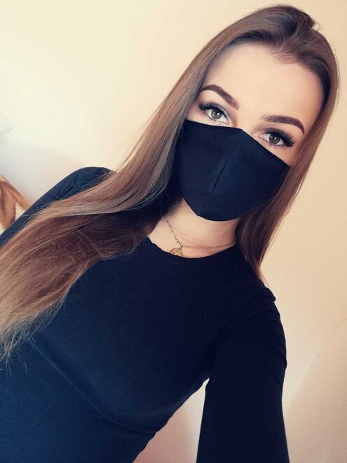 Damen/Herren Stretch-Schutzmaske aus Baumwolle 001 schwarz