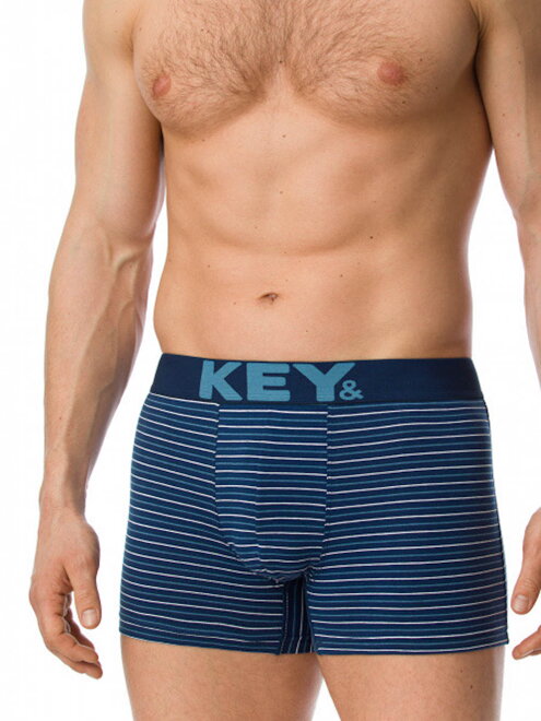 Herren Baumwoll Boxers MXH 343 B20 blau mit Streifen