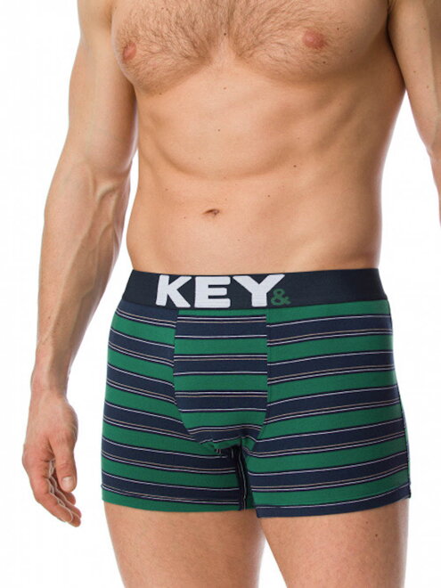 Herren Baumwoll Boxers MXH 386 B20 grün mit Streifen