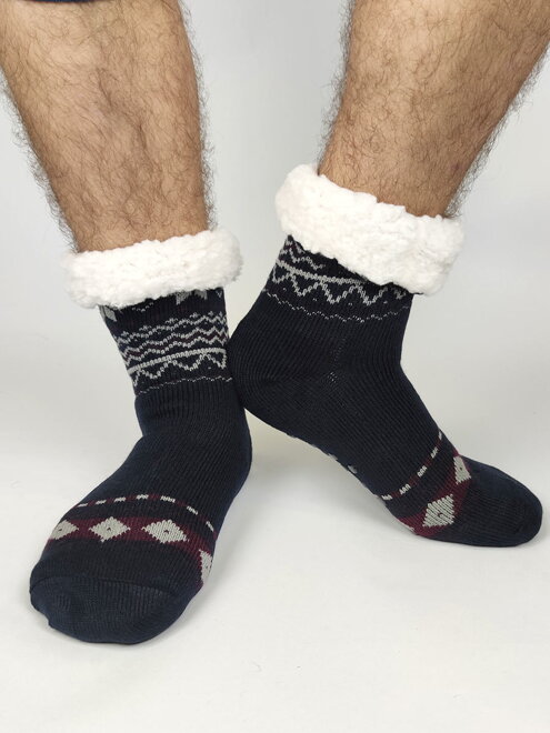 Herren Thermosocken 2020-02 Schneeflocke dunkelblau