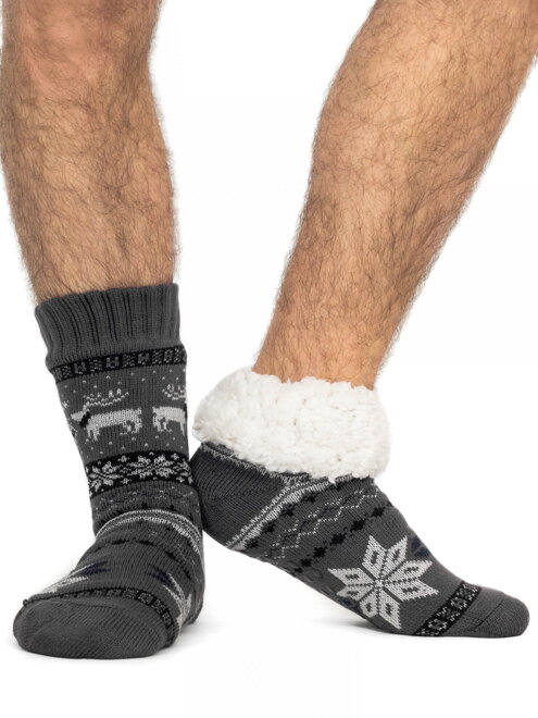 Pánske termo ponožky sobík- tmamosivé