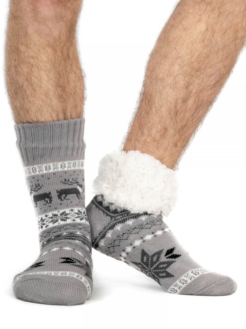 Pánske termo ponožky sobík- svetlosivé 