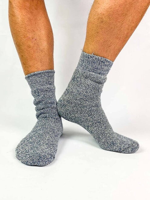 Vlnené pánske teplé ponožky modré 