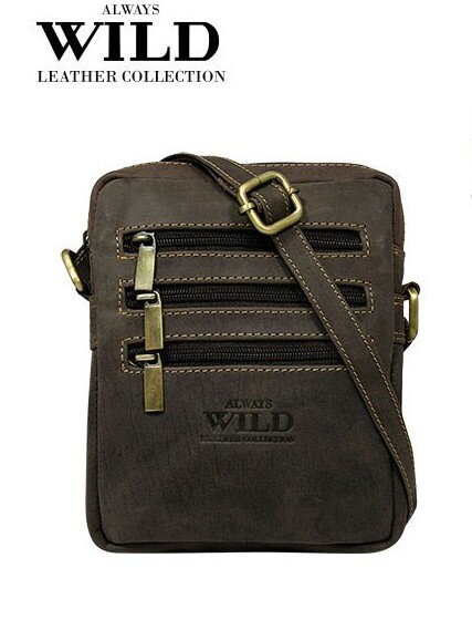 Herren Leder CROSSBODY Tasche 250-MH braun