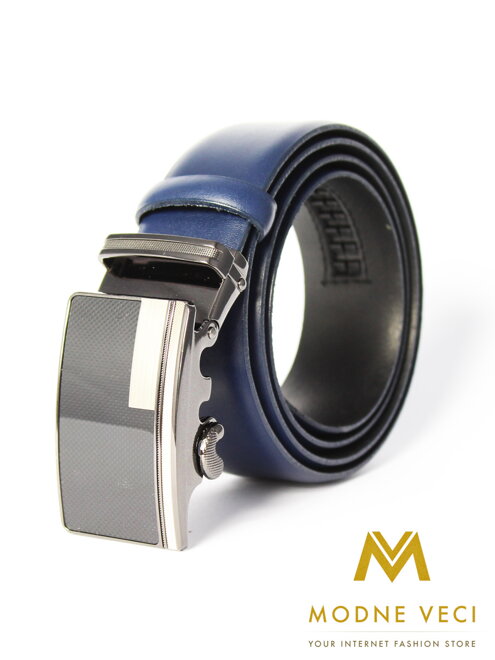 Herren Ledergürtel mit Automat-Schnalle PA35-16-06 blau