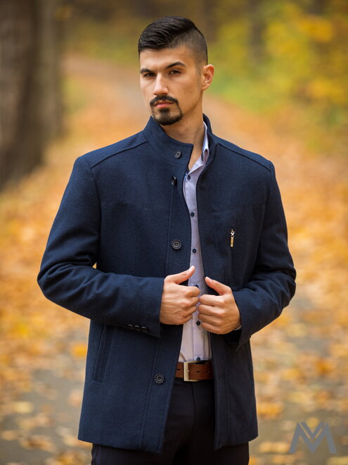 Luxus Herren Mantel dunkelblau