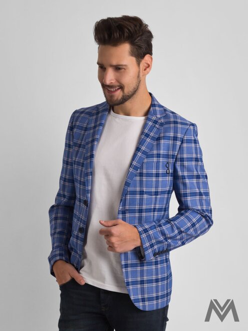 Herren Sakko  M 1801 blau kariert