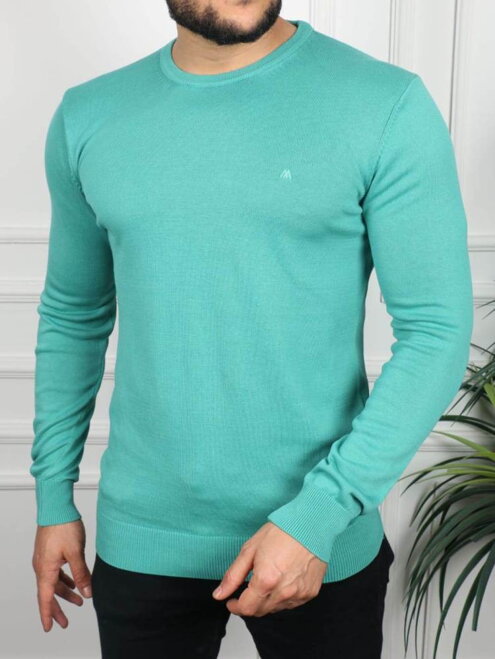 Bavlnený pánsky zelený sveter 