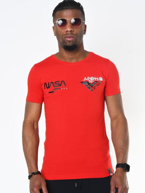 Pánske tričko krátky rukáv NASA červené